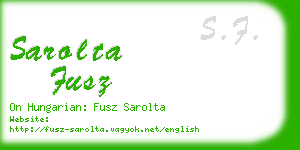 sarolta fusz business card